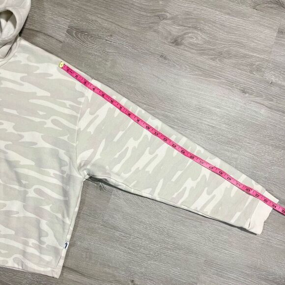 Puma Camo Cropped Hoodie Sweatshirt Sz Large Tan Cream Camouflage Khaki - Picture 15 of 16